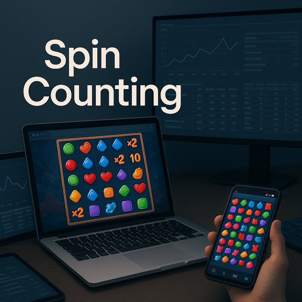 Dark cinematic poster in cold blue-gray tones with subtle red accents and large Spin Counting text