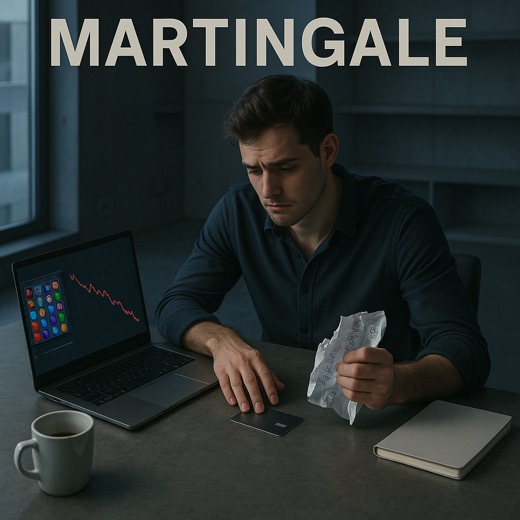 Martingale as a false control: doubling turns calm wins into one inevitable bankroll-breaking drop